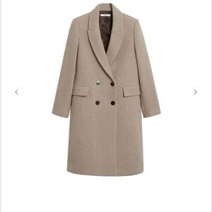 Mango Tan Double Breasted Coat